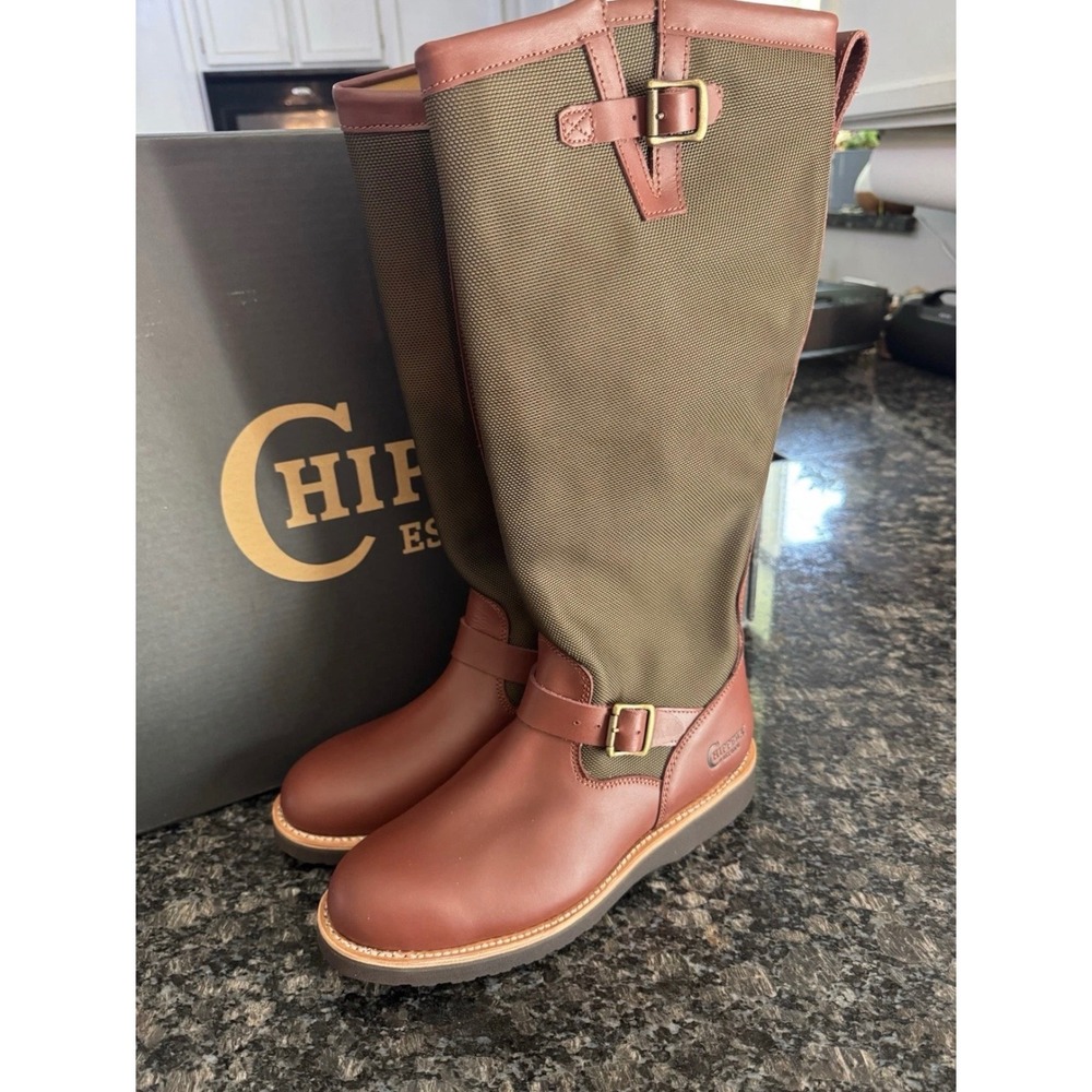 Chippewa Descaro Russet Espresso 17in Snake Boots Vibram Mens 12 EE SN5913